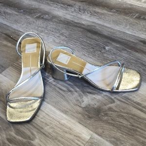 Dolce Vita metallic gold strappy high heel sandal